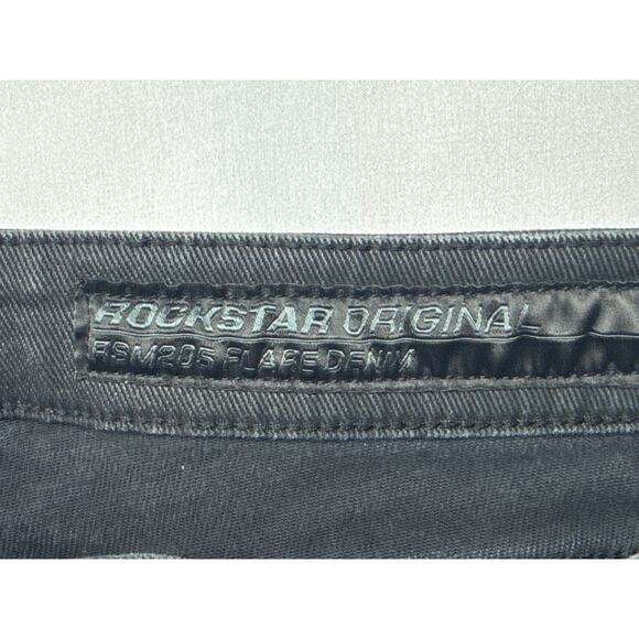 Rockstar Original Men's Raw Hem RSM205 Flare Black Denim Jeans - Size 30x33.5 - Picture 4 of 6